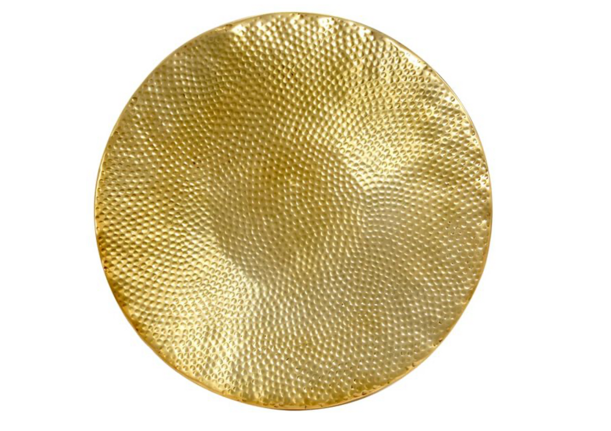Table basse ronde Marrakech – Aluminium martelé laiton Ø 70 cm