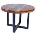 Table basse ronde Bornéo – Teck massif et résine Ø 60 cm