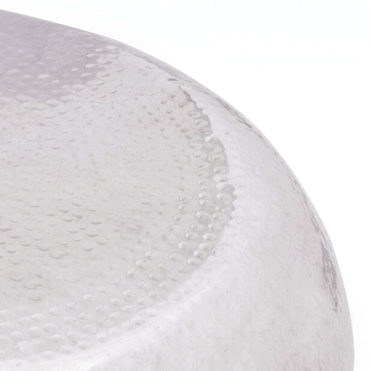 Table basse ronde Stockholm – Aluminium martelé argenté Ø 75 cm