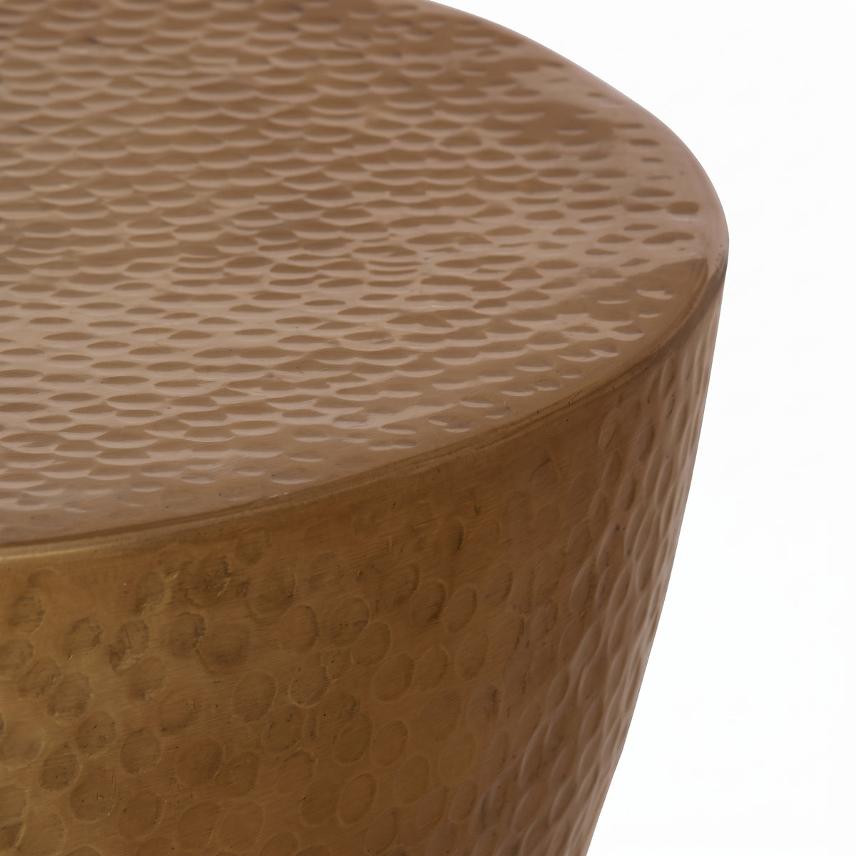 Table basse ronde Marrakech Mini – Aluminium martelé laiton Ø 50 cm