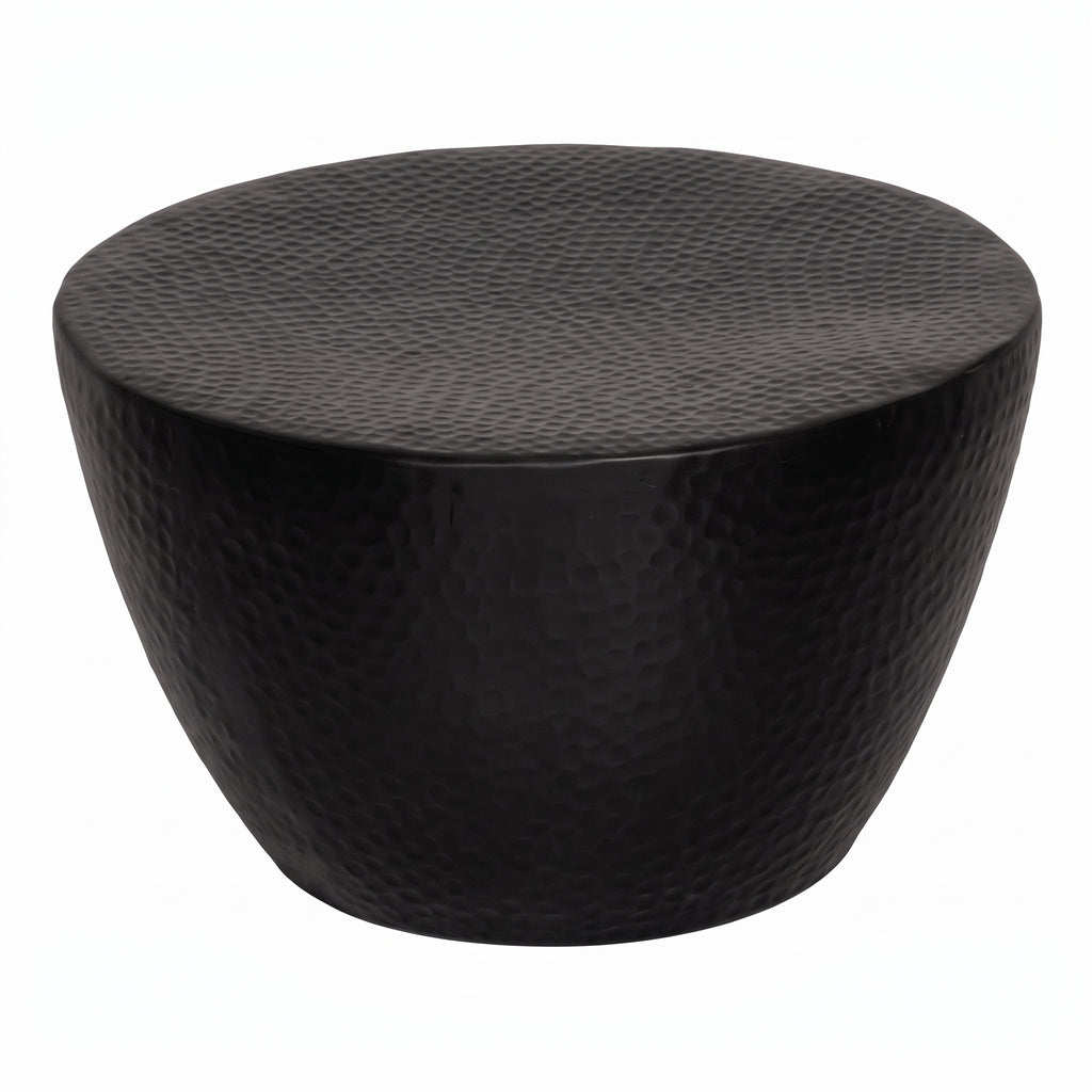 Table basse ronde Berlin Mini – Aluminium martelé noir Ø 50 cm