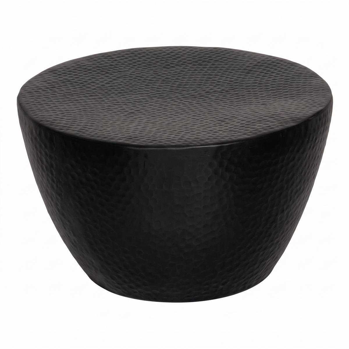 Table basse ronde Berlin Mini – Aluminium martelé noir Ø 50 cm