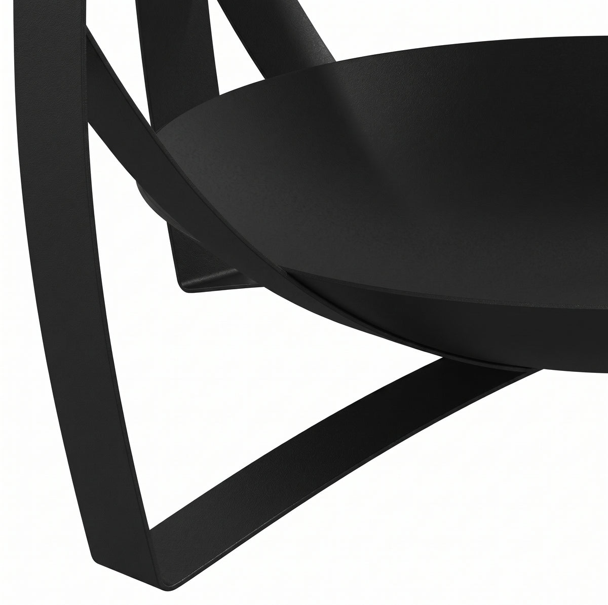 Table basse ronde Lombok – Manguier brut et métal noir Ø 68 cm