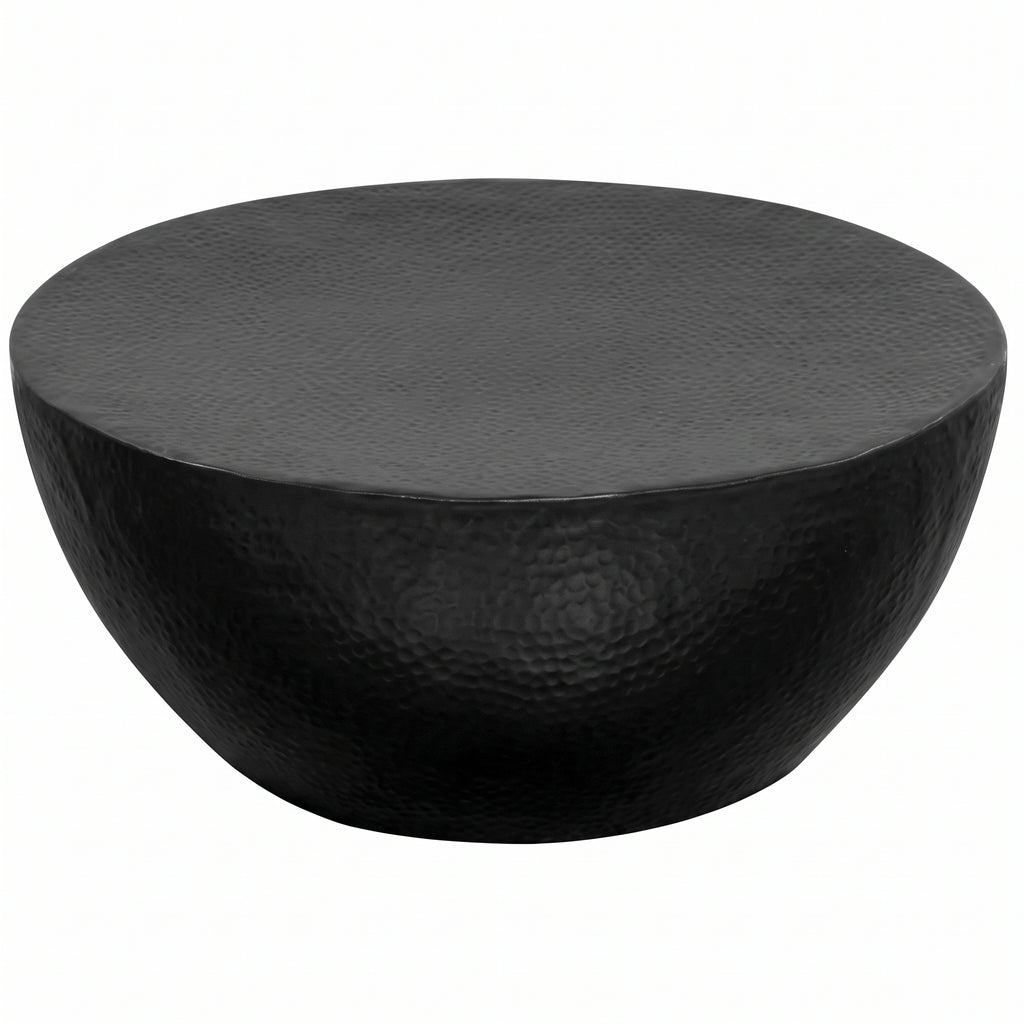 Table basse ronde Berlin – Aluminium martelé noir Ø 70 cm