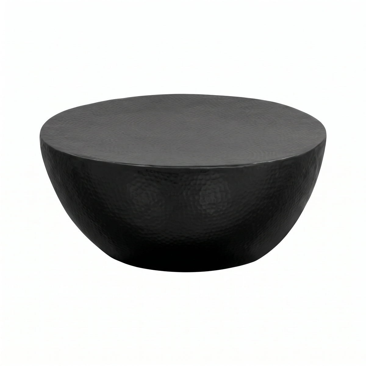 Table basse ronde Berlin – Aluminium martelé noir Ø 70 cm