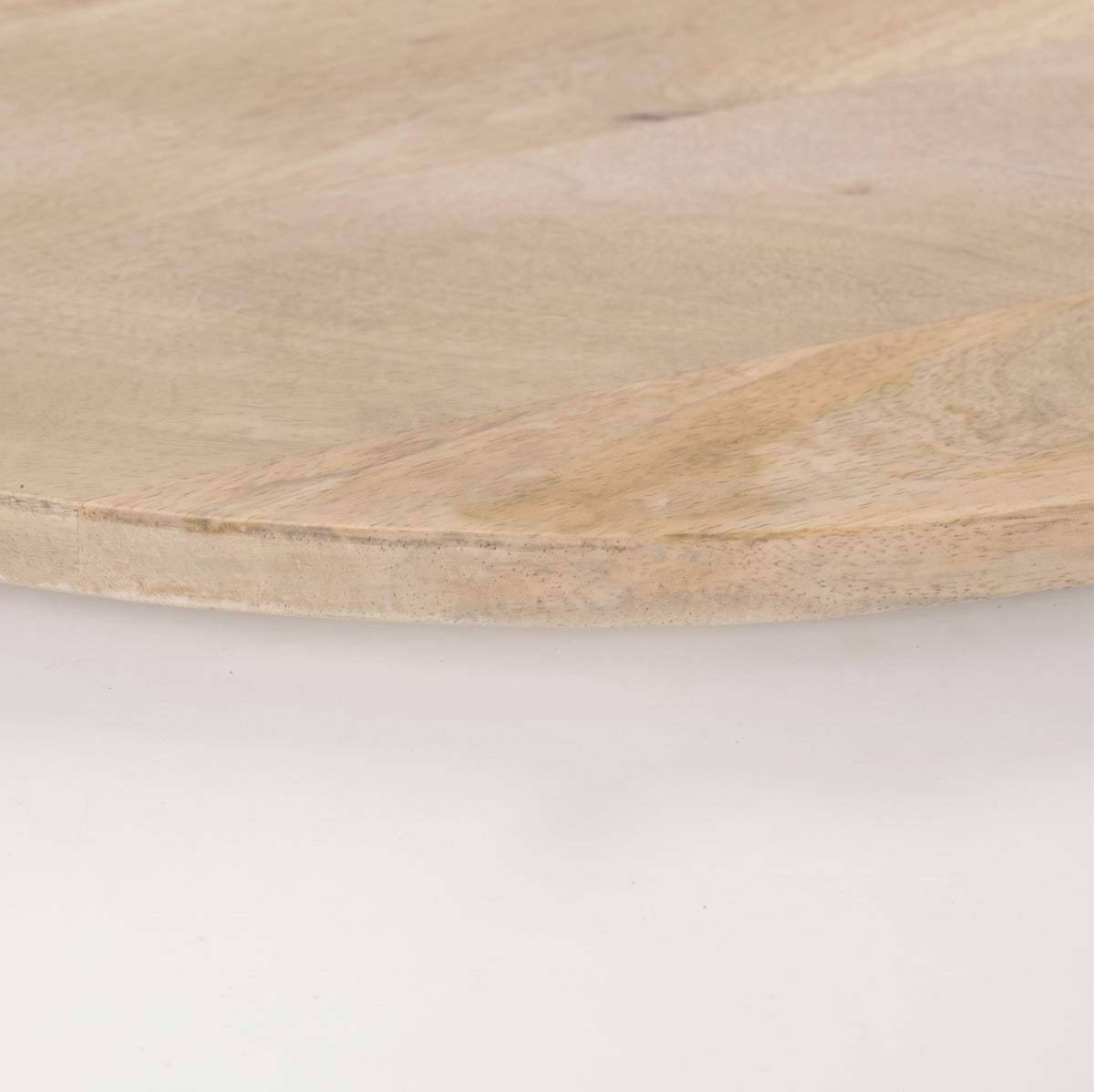 Table basse ronde Sumba – Manguier massif et base blanche Ø 51 cm