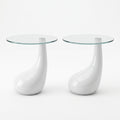 Table basse ronde Capri – Verre trempé et base brillante Ø 42 cm