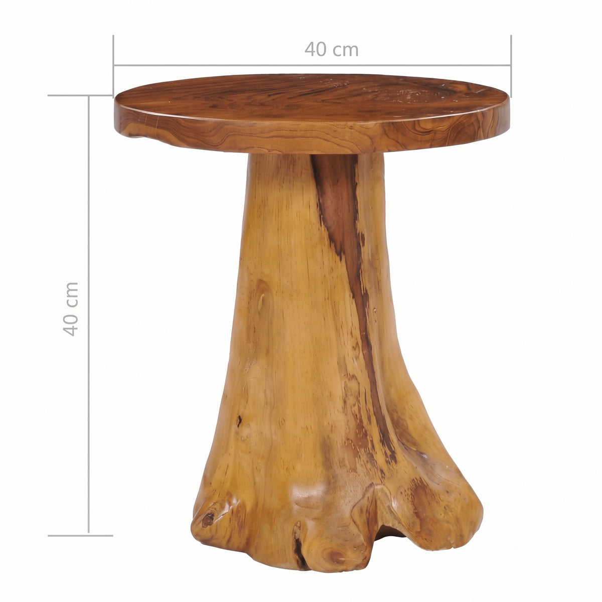 Table basse ronde Sumatra – Teck massif Ø 40 cm