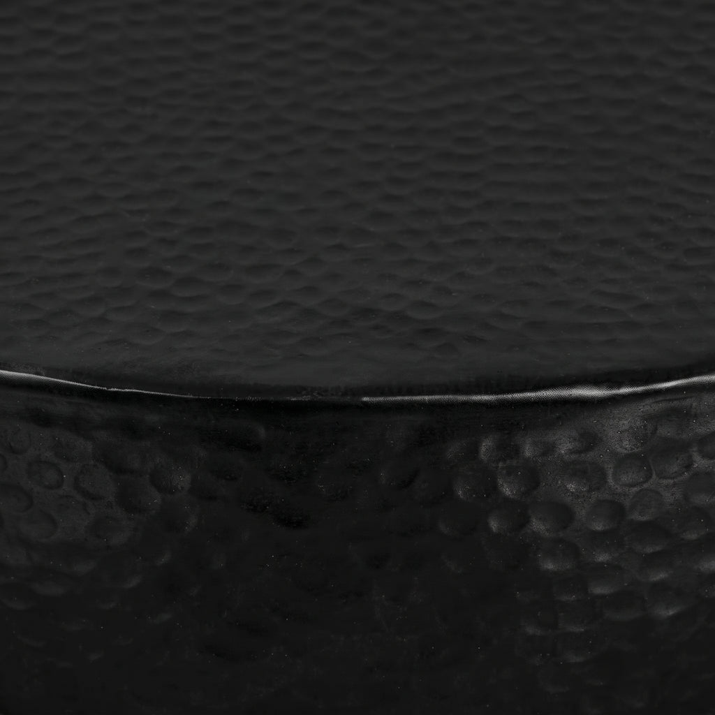 Table basse ronde Berlin – Aluminium martelé noir Ø 70 cm