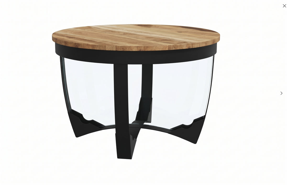 Table basse ronde Java – Manguier brut massif Ø 60 cm
