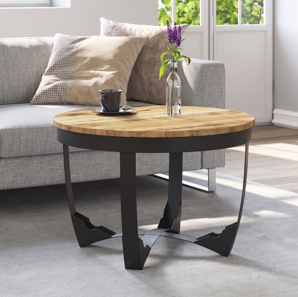 Table basse ronde Java – Manguier brut massif Ø 60 cm