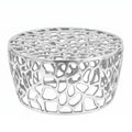 Table basse ronde Oslo – Aluminium moulé argenté Ø 70 cm