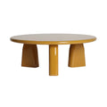 Table Basse Ronde Bois Laqué Jaune Moutarde Ø80 cm - Provenza